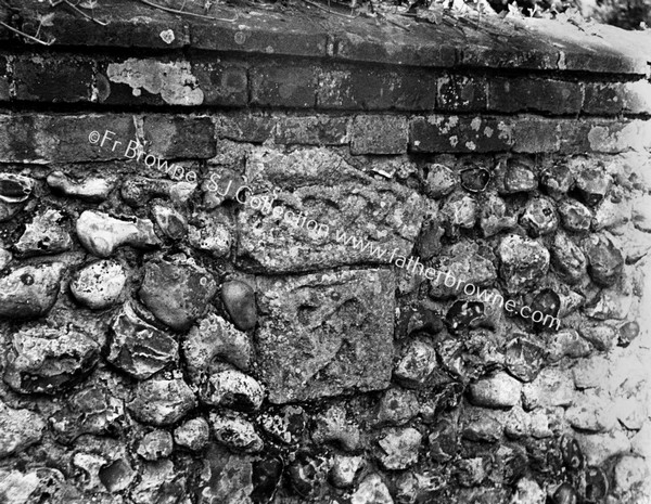 BRITISH MUSEUM SURVEY FRAGMENT OF SAXON CARVING IN WALL OF CEMETERY